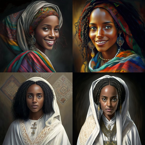 BUNDLE - Ethiopian Woman I Habesha I Instant Digital Download - PNG, SVG