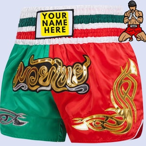 Personalised Muay Thai Boxing MMA Kickboxing Shorts - Personalised Embroidery Custom Name Shorts - Unisex Adult & Kids, Unique Gift for Men