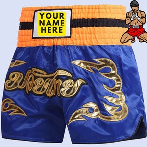 Personalised Muay Thai Boxing MMA Kickboxing Shorts - Personalised Embroidery Custom Name Shorts - Unisex Adult & Kids, Unique Gift for Men