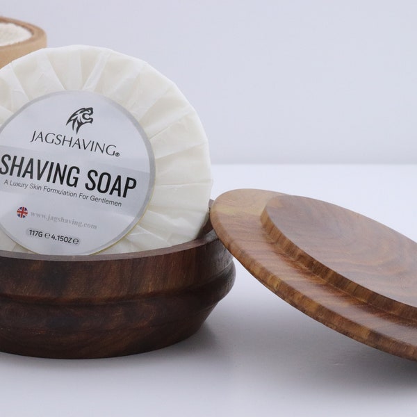 Handmade Wooden Shaving Bowl & Shaving Soap A Perfect Shaving Kit for a Wet Clean Shave