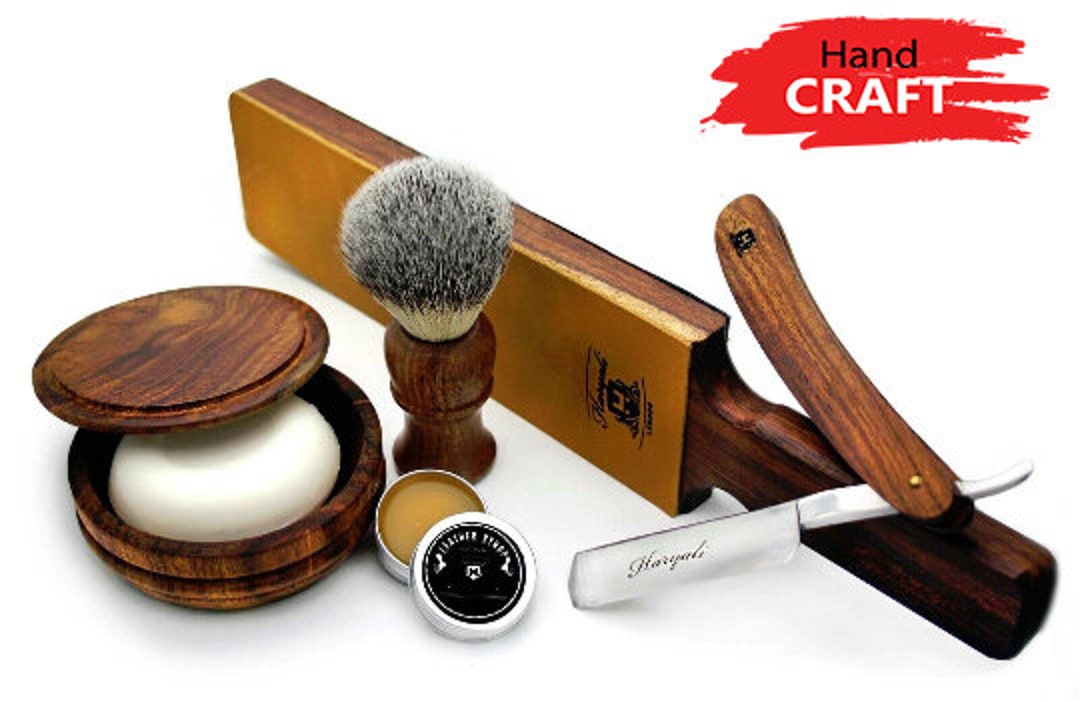 Wooden Cut Throat Razor Kit 6pc Shaving Kit for Men Shaving Etsy