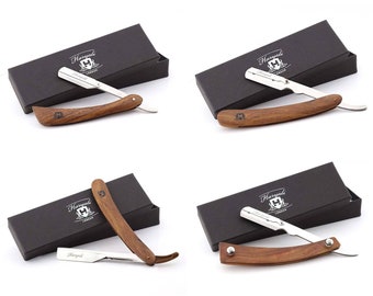 Handcrafted Straight Cut throat Razor with Wooden Handle, Barber/Salon Straight Razor for the Perfect Clean Shave