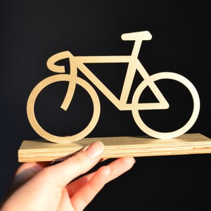Bicycle Sculpture — Metal and Wooden Home Decoration, Gift for Cyclists