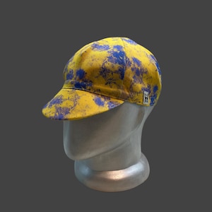 Cycling cap  yellow-blue  100% cotton