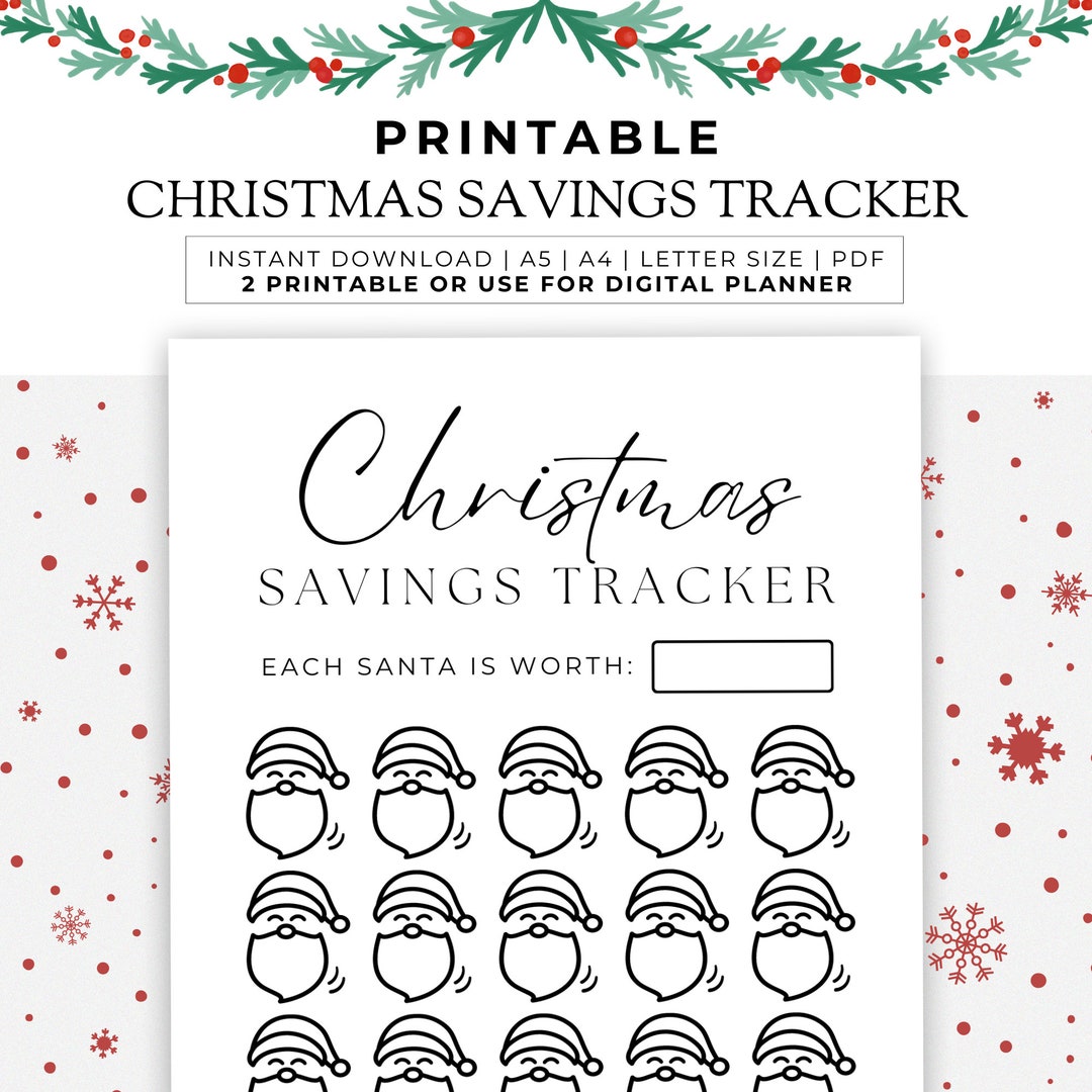 Christmas Savings Tracker Printable 2 Page Christmas Tracker - Etsy