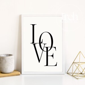 LOVE Print | Printable Fashion Print | Typography Art| Fashion Wall Art | Dressing Room Prints | Home Decor Art | Digital Download