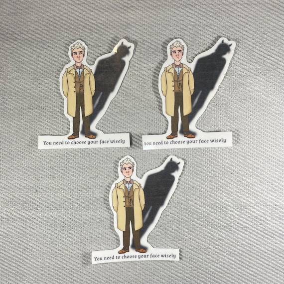 Good omens | Crowley as aziraphale glossy and splashproof  stickers