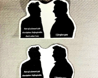 Good omens | Ineffable husbands silhouettes glossy and splashproof stickers