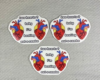 Doctor Who / Dos pegatinas brillantes y resistentes al agua con forma de corazón