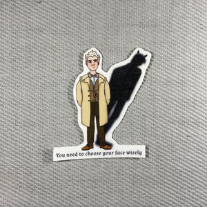 Good omens | Crowley as aziraphale glossy and splashproof stickers image 2