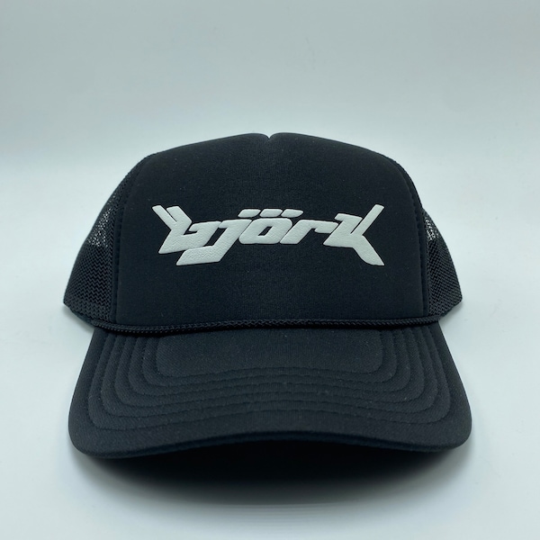 Bjork Björk Logo Inspired Puff Print Trucker Hat Tour Merch
