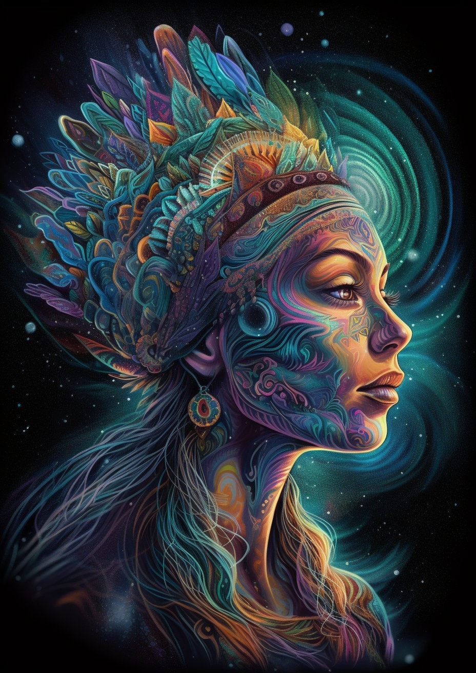 Psychedelic Art Psychedelic Wall Art Psychedelic Women Trippy Poster ...