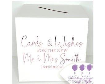 Personalised Wedding Card Box Large 30cm Plain White Square Post Box Gift Cards Money Venue Table Decoration