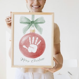ギフト手形子供私足跡赤ちゃん私クリスマス DIY l 手形赤ちゃん私ギフトクリスマス l DIY ギフト l 手描き