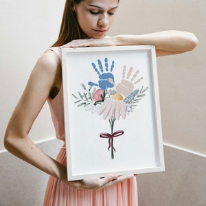 Gift handprint children I Footprint baby I Gift grandma and grandpa l Handprint baby I Mother&#39;s Day gift l DIY gift l hand-painted
