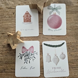 Weihnachtskarten Set, weihnachtliche Postkarten für Freunde Familie Kollegen I handgemalt und gedruckt auf 300g/m2, Aquarell, DIN A6
