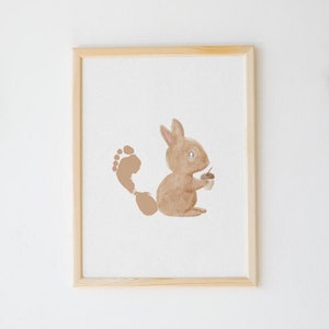 Geschenk Fußabdruck Kinder I Baby I Weihnachtliches DIY l Handabdruck Baby I Geschenk Weihnachten l Eichhörnchen l handgemalt
