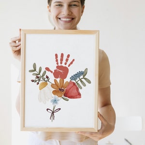 Geschenk Handabdruck Kinder I Fußabdruck Baby I Geschenk Oma und Opa l Handabdruck BabyI Aquarell l DIY Geschenk l handgemalt