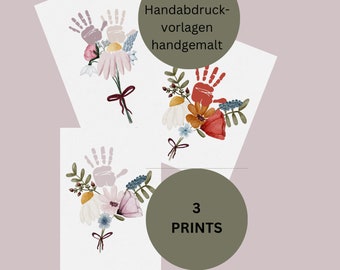 3 for 2 Gift Handprint Children's Print Version | Baby Footprint | Gift for Grandma and Grandpa | Baby Handprint | Mother's Day Gift | DIY