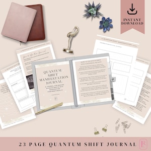 Quantum Shift Leap Jump Manifestation Journal A4 INSTANT DOWNLOAD PRINTABLE Lucky Girl Syndrome, Planner, Dream Life Chic