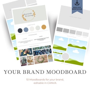 Fashion or Brand Luxury Editable Moodboard Design Template CANVA | Instant Download | Printable