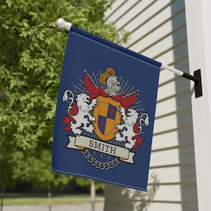 Personalized Vintage Heraldic Family Crest Yard Flag Custom Coat of Arms Garden Banner Personalized Medieval Outdoor Decor with Surname