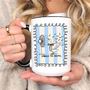Funny Goose Mug Embrace the Drama Gift for Women, Sassy Animal Coffee Cup, Dramatic Goose Novelty Mug