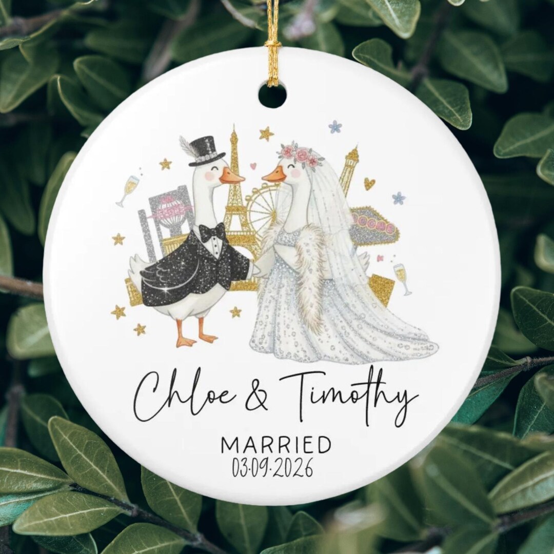 Las Vegas Wedding Ornament – Just Married Ornament 2026 Personalized ...