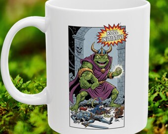 Roll Initiative DnD Mug – Funny Dungeons and Dragons Coffee Cup, Tabletop RPG Mug, DnD Gift for Gamers