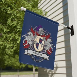 Pegasus Personalized Vintage Heraldic Family Crest Yard Flag Custom Coat of Arms Garden Banner Personalized Medieval Outdoor Decor Surname
