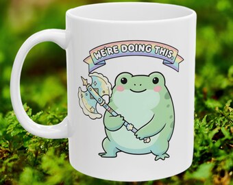 We’re Doing This Frog Wizard Mug – Cute DnD Coffee Cup, Dungeons and Dragons Frog Mage, Tabletop RPG Gift, Funny Fantasy Mug