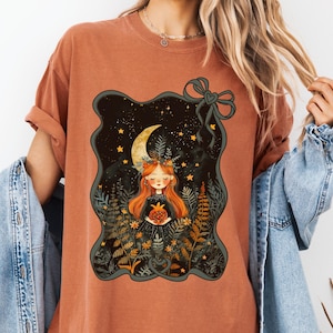 Comfort Colors® Persephone Aesthetic T-Shirt | Goddess of Spring & Underworld Tee | Mythology Witchcore Fall Shirt
