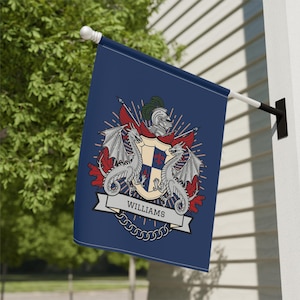 Dragon Personalized Vintage Heraldic Family Crest Yard Flag Custom Coat of Arms Garden Banner Personalized Medieval Outdoor Decor Surname