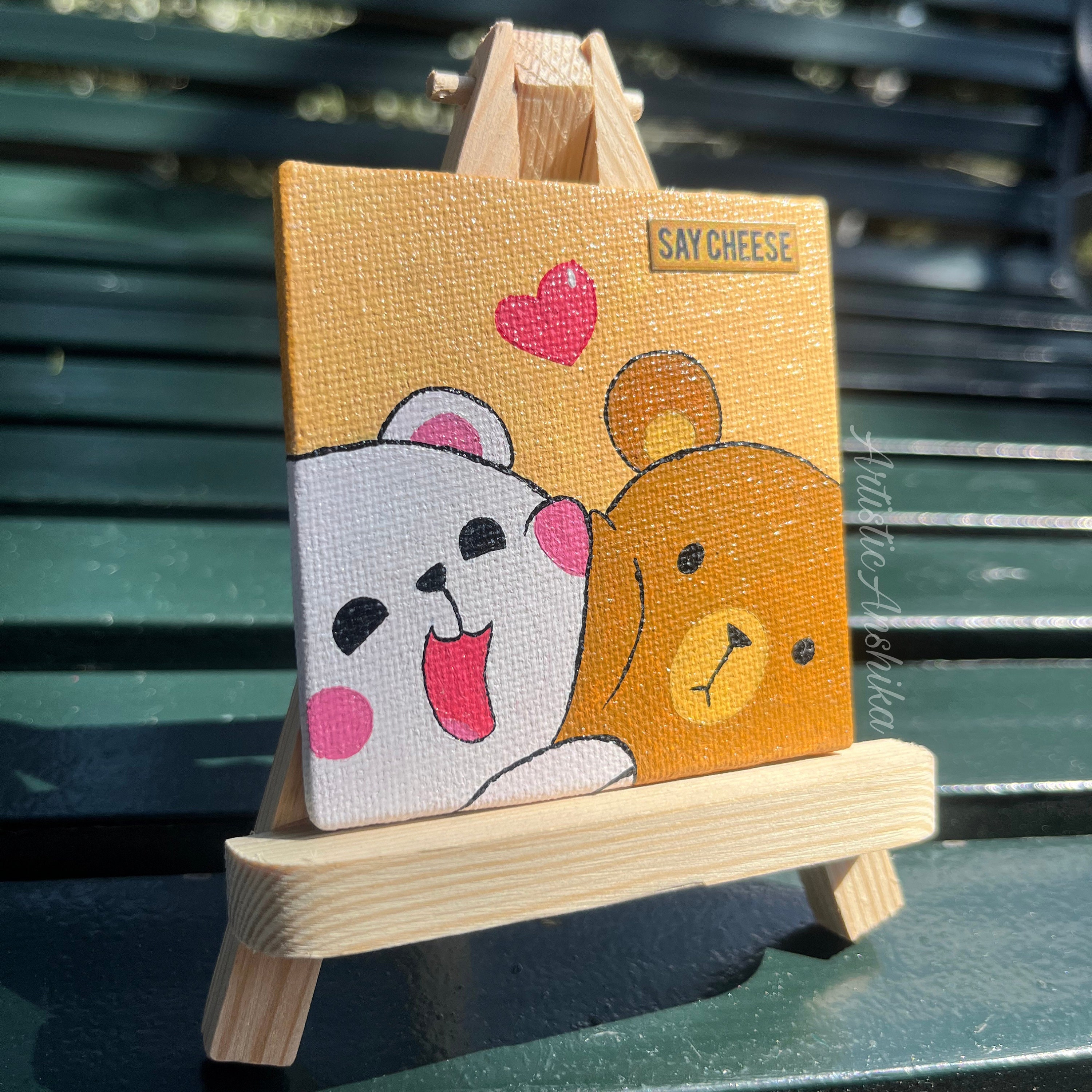 Cute Teddy Minni Canvas House Warming Gift Canvas Wall Art Room Decor