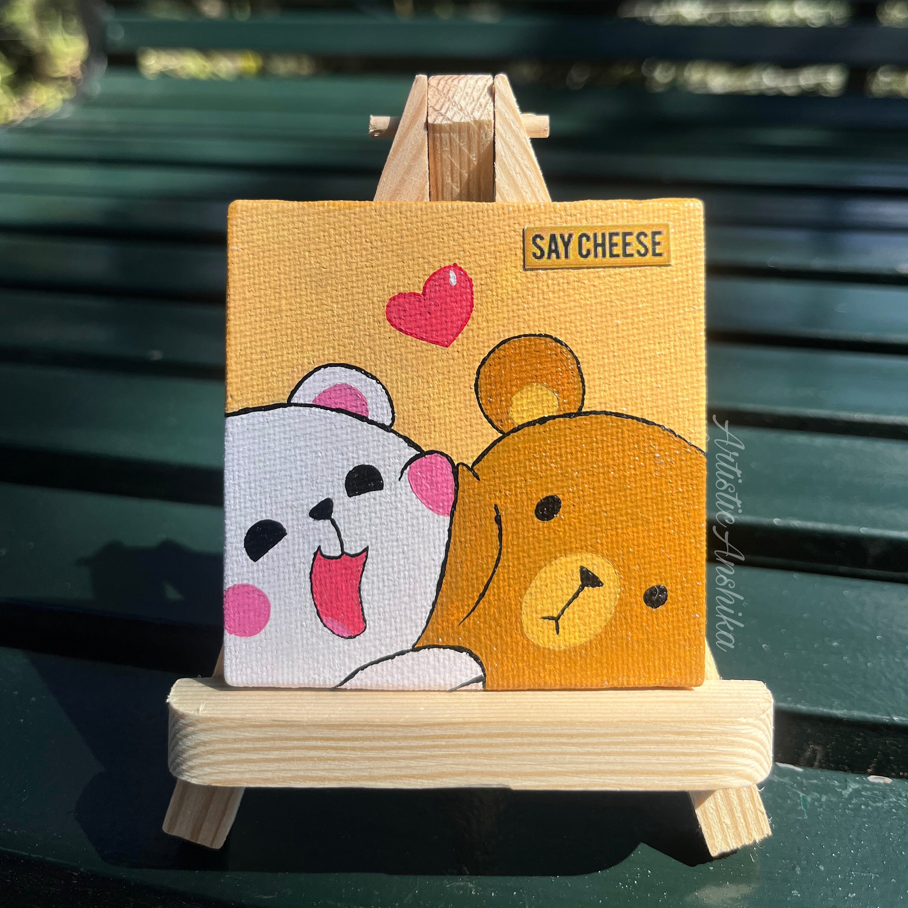 Cute Teddy Minni Canvas House Warming Gift Canvas Wall Art Room Decor