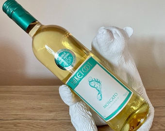 Wine bottle holder in sitting bear look, bottle holder, home decoration, 3D printing