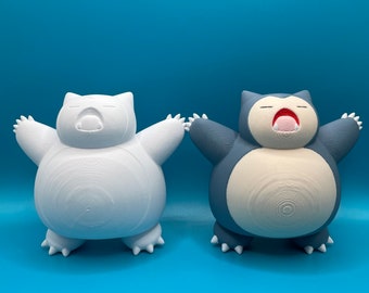 Pokémon figure sleeping Relaxo, Snorlax, decoration, collectible figure, printed in color or to paint yourself, 3D print