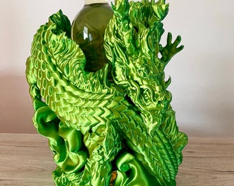 Bottle holder in dragon look, 3D print, wine bottle holder, decoration, home, dragon,