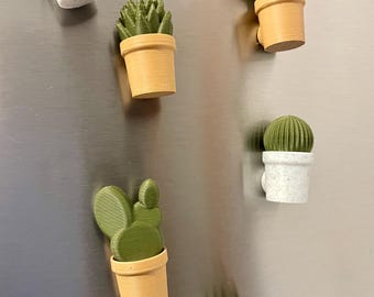 Plant Fridge Magnets Set of 6 3D Printed Various Plants Decoration Magnets Home Tidying Up Gift