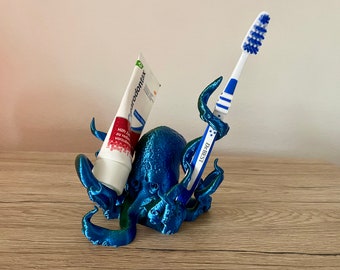 Toothbrush holder / toothpaste holder in octopus look, tentacle, bathroom organizer, decoration, octopus