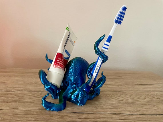 Zahnbürstenhalter / Zahncremehalter in Oktopus-Optik, Tentakel, Badezimmer Organizer, Dekoration, Krake