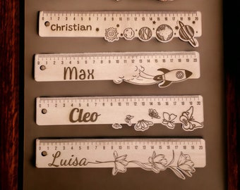 Personalized ruler for school or home, 20 cm, with desired engraving/name, special gift idea, ideal for the start of school