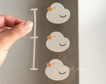 Duckie Measurement - Transparent Clear Die Cut Sticker - Duck Stickers, Cute Stationary, Journal Sticker, Deco Sticker