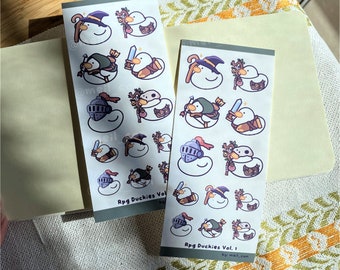 Rpg Duckies Vol.1 Sticker Sheet - Cute Duck Stickers, Cute Stationary, Journal Sticker, Deco Sticker, DnD Stickers | Meil_can