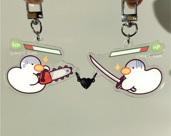 Couple / Bestie Keychain "Duckie Vs Duckie" - Battle Duck Magnetic Acrylic Keychain