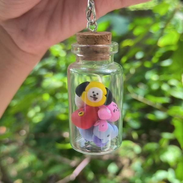 BT21 Mascot miniature bottle keychain - BTS fan made merch
