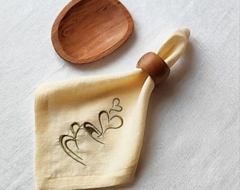 Natural linen napkin set Embroidered  napkins  Monogrammed napkins Dining table decor  Home decor Personalized gift 2,4,6,8,10,12 napkin set