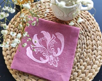Custom Embroidered Linen Napkins for Dining and Party Favors