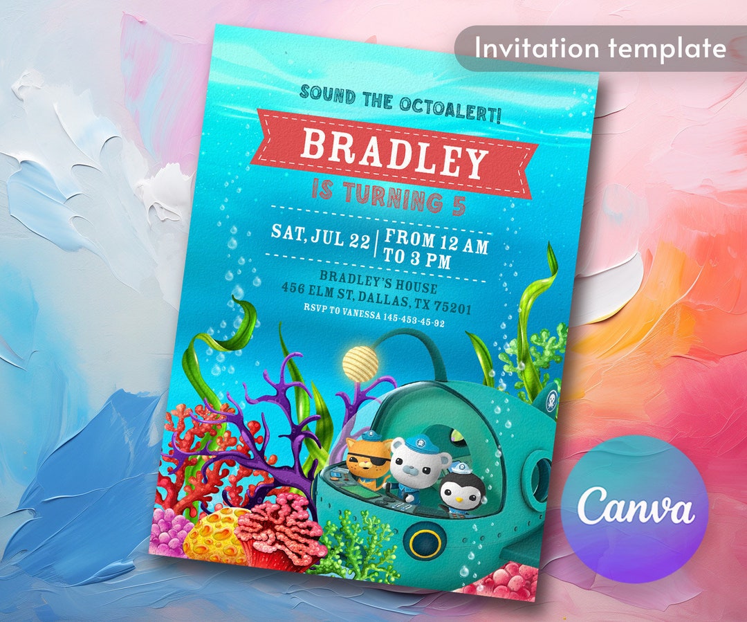 Octonauts Invitation, Printable Editable Birthday Invite, Captain ...