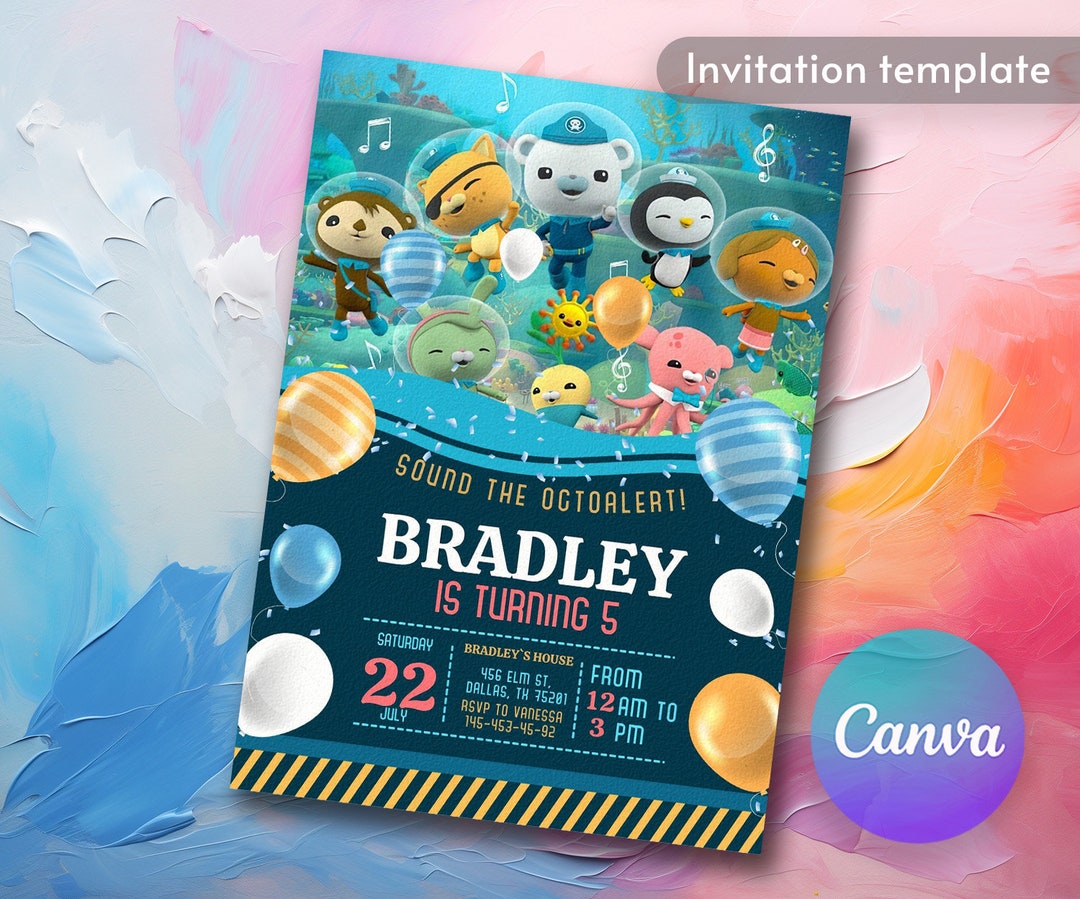 Octonauts Invitation, Printable Editable Birthday Invite, Captain